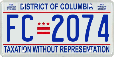 DC license plate FC2074