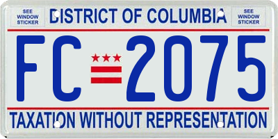 DC license plate FC2075