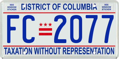 DC license plate FC2077