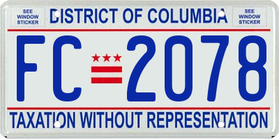 DC license plate FC2078