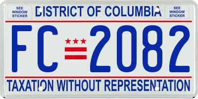 DC license plate FC2082