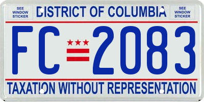 DC license plate FC2083