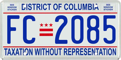 DC license plate FC2085