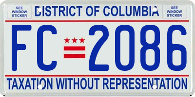 DC license plate FC2086