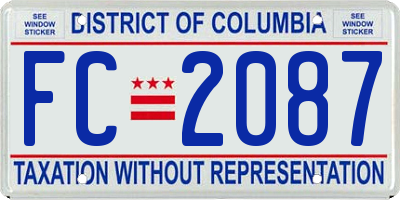 DC license plate FC2087