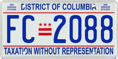 DC license plate FC2088