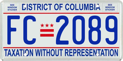 DC license plate FC2089