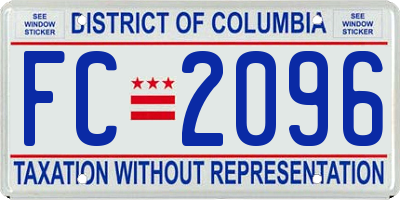 DC license plate FC2096