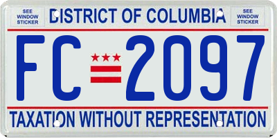 DC license plate FC2097