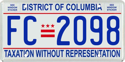 DC license plate FC2098