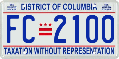 DC license plate FC2100