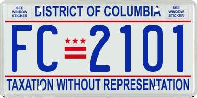 DC license plate FC2101