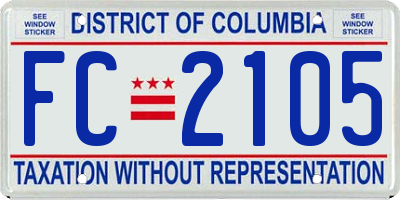 DC license plate FC2105