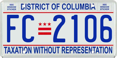 DC license plate FC2106