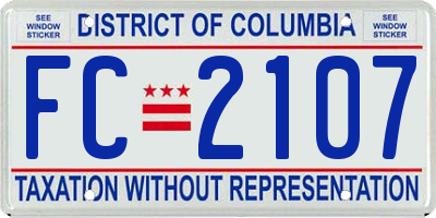 DC license plate FC2107