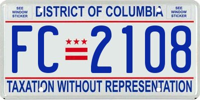 DC license plate FC2108