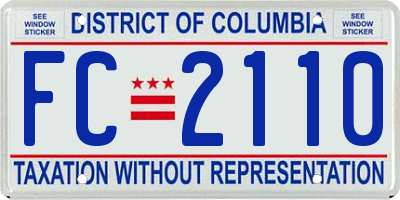 DC license plate FC2110