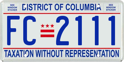 DC license plate FC2111