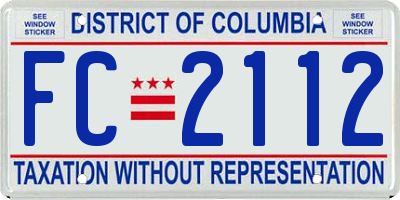 DC license plate FC2112