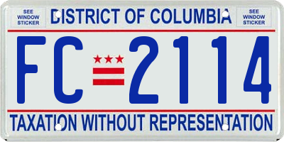 DC license plate FC2114