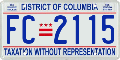 DC license plate FC2115