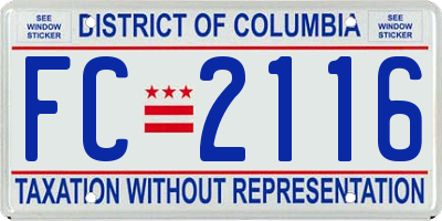 DC license plate FC2116