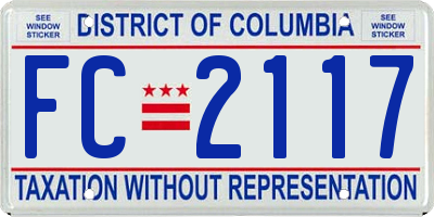 DC license plate FC2117