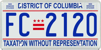 DC license plate FC2120