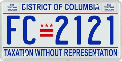 DC license plate FC2121