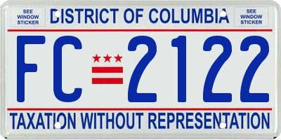 DC license plate FC2122