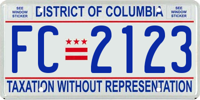 DC license plate FC2123