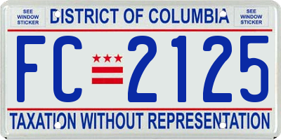 DC license plate FC2125