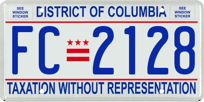 DC license plate FC2128