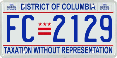 DC license plate FC2129