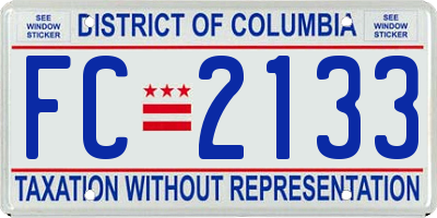 DC license plate FC2133