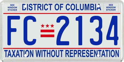 DC license plate FC2134