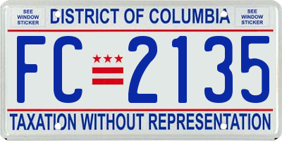 DC license plate FC2135