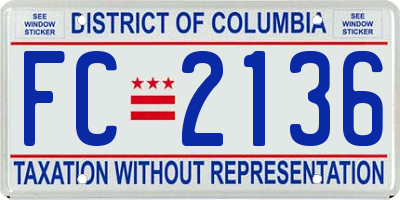 DC license plate FC2136