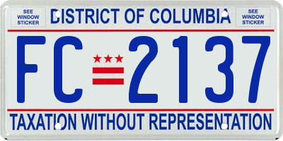 DC license plate FC2137