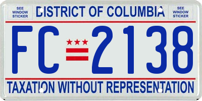 DC license plate FC2138