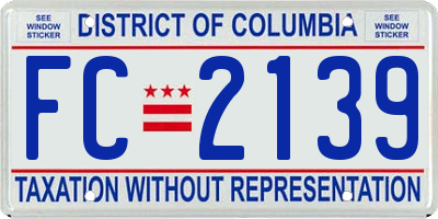 DC license plate FC2139