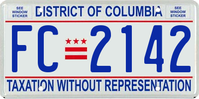 DC license plate FC2142