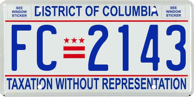 DC license plate FC2143