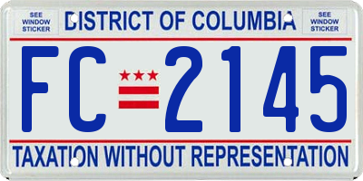 DC license plate FC2145