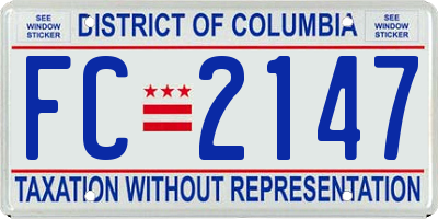 DC license plate FC2147