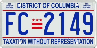 DC license plate FC2149