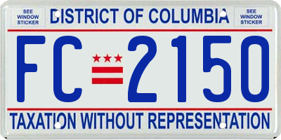 DC license plate FC2150