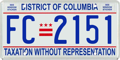 DC license plate FC2151