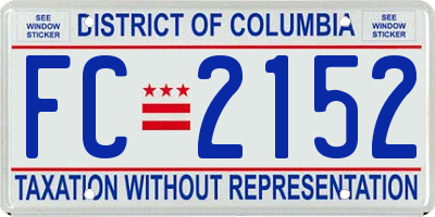 DC license plate FC2152