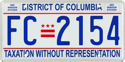 DC license plate FC2154